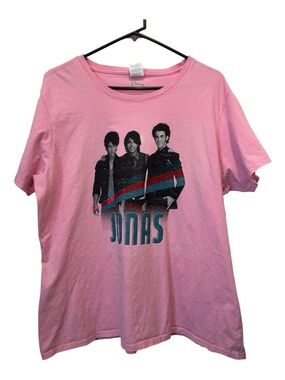 Disney Pink Jonas Brothers Graphic Tee - Pink with Teal & Black Accents